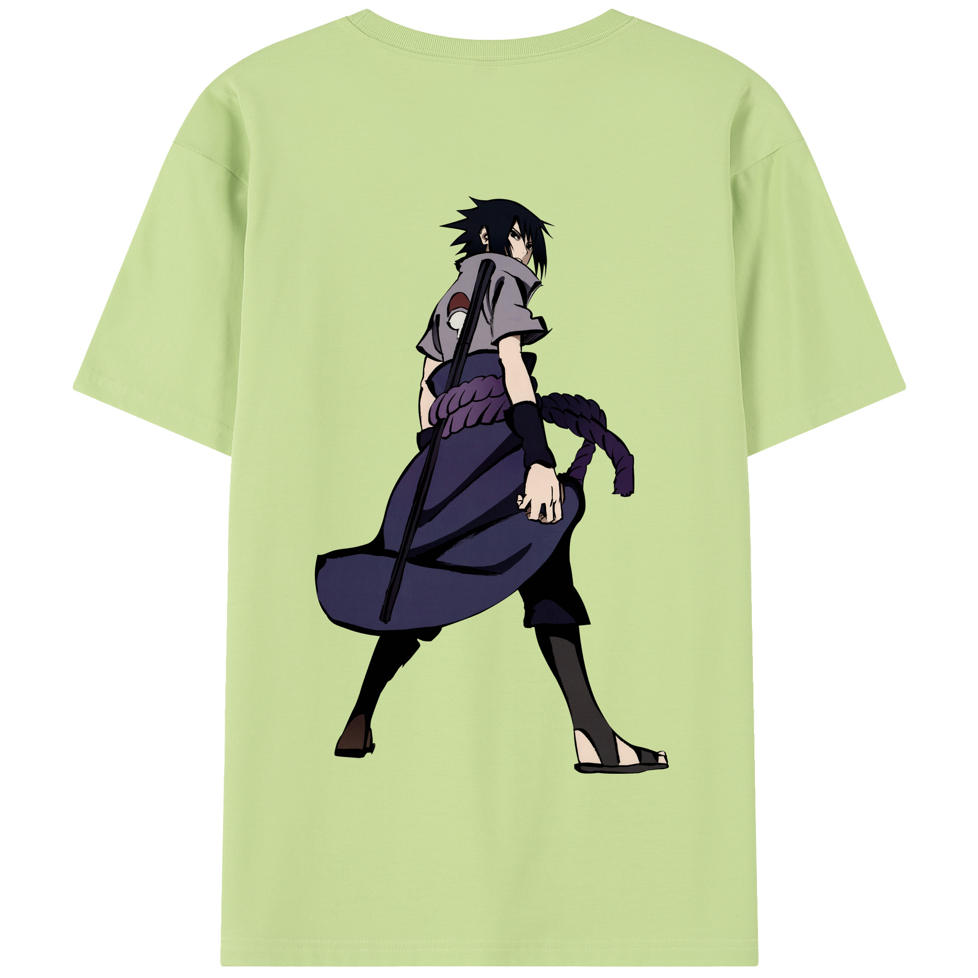 （画像用） NARUTO -ナルト- うちは サスケ Uchiha Sasuke 綿100％半袖Tシャツ（背面プリント）